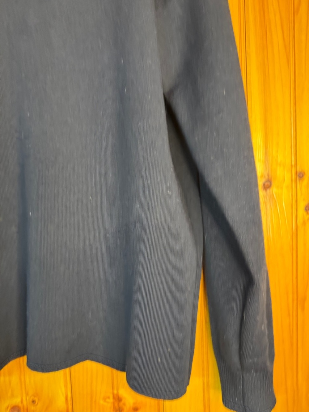 Saint James Navy Crewneck Sweater with White Chevron Yoke - Picture 10 of 12